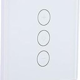 Generic Smart Dimmer Switch, Stepless Brightness WiFi Voice Control Dimmer Switch APP Remote Control EU Plug 110‑240V for Household for(White)'-23