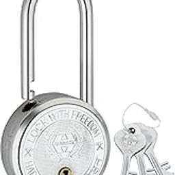 Harrison T-26 BCP L/S-0275 Steel 9 Levers Padlock with 3 Keys, Silver Finish-23