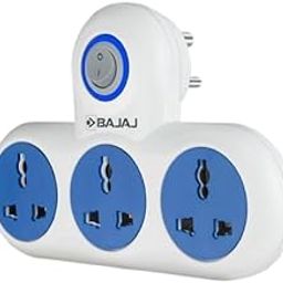Bajaj Turbo T-3 Multiplug with 6A 3 Pin Universal Sockets Adapter with LED Indicator, White and Blue-18