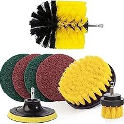 Bhabha Sales® Power Drill Scrubber Brush Set 8Pcs, Drill Brush Attachment Set, Scrubber Brush Scrub Pads for Bathroom Surfaces, Floor, Tub, Shower, Grout, Tile (Without Drill Machine)-19