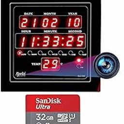 Zinzo Smart Digital Spy Wall Clock 1080P Security Camera WiFi Enabled IP Cam for Home Office Showroom SD Card Support Upto 128GB.(32GB SD Card Free)-image-28