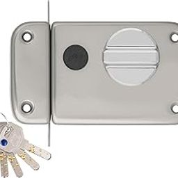 Godrej Rim Lock I Rim Deadbolt Ultra XL+ I 1CK Deadbolt I for Inside Opening Wooden Main Door | Left/Right Handed Doors I 4 Keys I 5-Year Warranty I Manual Locking I Satin Nickel Finish-12