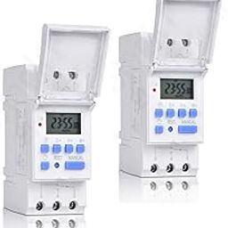 Blackt Electrotech (BT41D) 2 Pcs Pack: 16A/240V AC Programmable Digital LCD Timer Relay Switch | Daily/Weekly Control | DIN Rail Mount | CR3032 Battery Backup | 12-Month Warranty-2