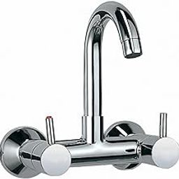 Jaquar Stainless Steel Sink Mixer with Regular Swinging Spout (Wall Mounted Model) with Connecting Legs and Wall Flanges-image-63