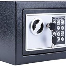 Nictemaw Hotelsafe Furniture Safe Electronic Lock with Key, Double Steel Bolts, Black, 23 x 17 x 17 cm (4.6L)-image-104