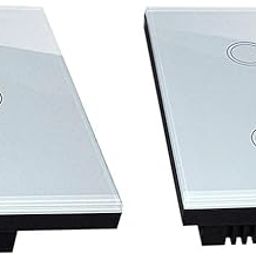 STYLEHEAVEN 2Pcs 1 Way Touch Wall Control Light Switch Crystal Glass Panel 1 Gang 2 Gang|Home & Garden|Lamps, Lighting & Ceiling Fans|Lighting Parts & Accessories-image-53
