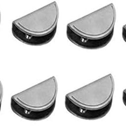 Brass D Type Glass Shelf Bracket 1.5 Inches 12mm Pack of 8 Pieces, Silver-image-26