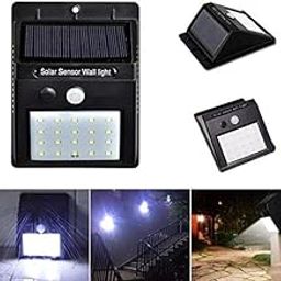 DEBIRE Solar Lighte For Outdoor Security Waterproof Solar Motion Sensor 20 Light in 1 LED | Size-10x9cm | Black-1ps-12