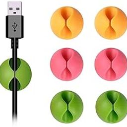 KIYASU 6 Pcs Silicone Cable Clips Organizer | Desktop Cord Holder & Wire Management Hooks | Adhesive Cable Mount for Desk, Home, Car, Office | Multipurpose Rabbit Ear Cord Holder-image-98