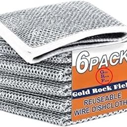 Gold Rock Field Scrubber for Kitchen, Scrubber for Utensils, Steel Scrubber for Kitchen, Scrub, Multipurpose Wire Dishwashing Rag for Heavy-Duty & Delicate Cleaning (Pack of 6)-image-16