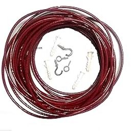Aluminium Window net Plastic Coated Curtain Spring Wire Cable kit with Hook and Eyes (4 Mtr Wire || 2 Big Hook 2 Small Hook and 2 Eyes)-image-7