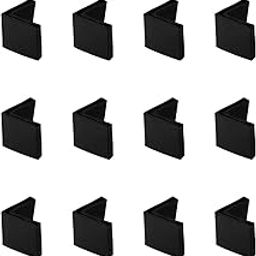 12 Pcs 40mm x 40mm Angle Iron Foot Pads L Shaped Plastic Furniture Leg Caps End Covers Floor Protector （Black）-9