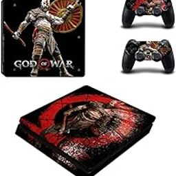 TCOS TECH PS4 Slim Skin Protective Wrap Cover Vinyl Sticker Decals for PlayStation 4 Slim Version Console and Dual Shock 4 Sticker Skins PS4 Slim Skin Console and Controller (God of War - Ragnarok)-5
