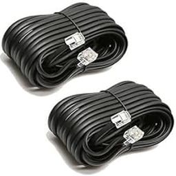 Red Champion RJ11 Telephone Line Cord Wire Patch Cable, Modular Connection Cable - RJ12 Male (6P6C) to RJ12 Male (6P6C) Compatible for Landline, Telephone, Microfilter Black 10 Meters (Pack of-2)-image-34