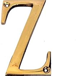 eSplanade - Brass House Hotel Door Name Alphabets - Wall Door Plaque Letter Alphabet - 3" Inches - Golden ("Z" Alphabet)-image-80