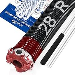 YoToolGDS Right Hand Wind（Red Cone）2" Garage Door Torsion Spring with Non-Slip Winding Bars & Gloves, High Precision Electrophoresis Black Coated, for Replacement, MIN 16,000 Cycles (0.225x2''x28'')-image-54