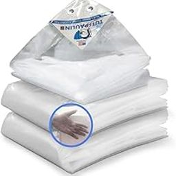 TUFFPAULIN 9FT X 12FT 120 GSM Transparent Tarpaulin Tirpal Tadpatri Tharpai Thadika, Extra Strong, Reinforced Eyelets, UV Resistant, 100% Waterproof Virgin, 6 Layer MLCL 3-D Rib Technology-1 No.-6