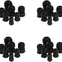 Jutagoss 5pcs Cable Gland Plastic Waterproof Adjustable PG7/PG9/PG11/PG13.5/PG16/PG19/PG21 Cable Gland Joints Cable Connectors （Black）-picture-15