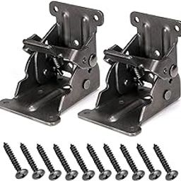 Brienstripe Foldable Self Lock Hinges Heavy Duty Folding Brackets with Screws Lock Extension Support for Table Leg,Bed Leg,Workbench,Laundry Garage Boats Furniture. (4)-15