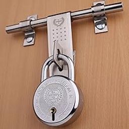 Harrison Padlocks/Round Padlock 75mm 9 Lever with 3 Keys T-26-0255 Pack of 1/ Mild Steel Material/Bright Chrome Polished Finish/Door Lock, Shutter Lock, Godown Lock, gate Lock-picture-13