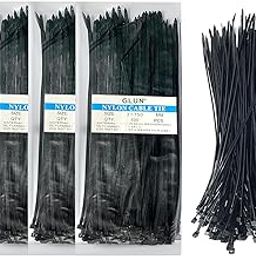 GLUN® Black Nylon Wire Ties 3x150mm 400 Pieces Heavy-Duty, Self-Locking Zip Ties for Cable Management & Plastic Wire Ties for Home, Office, Garden, Workshop-image-40