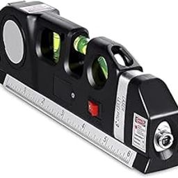 RAIYARAJ Multipurpose ABS Laser Level Line Tool Kit With Standard Cross Leveler Beam And 8ft/2.5M Metric Ruler For Picture Hanging, Cabinets, Tile, And Wall Alignment (Black)-image-41