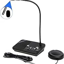 Window Speaker Intercom System Anti-Interference Dual Way Intercommunication Microphone and Speaker Interphone Mute Function Bank Window Intercom for Office, Restaurant, Store, Bank-59