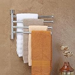 Stainless Steel 4-Arm Bathroom Swing Hanger Towel Bar/Wall Mounted Swivel Towel Bar Holder for Bathroom/Towel Stand/Towel Hanger 12" inch Long/Bathroom Accessories, Pack of 1-image-93