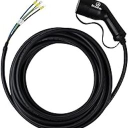 StromPuls Type 2 Ev Charger Gun with 5 Meter Cable for Output Upto 16A 3.5Kw| Ev Charger Connector with Open End Cable | IP65 Protected |1 Phase 230V|Ev Charger Part|-16
