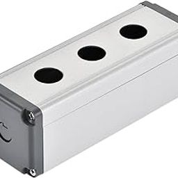 uxcell 3 Holes 16mm Aluminum Switch Button Station Box with a PG7 Cable Gland-image-91