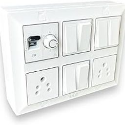 12 Module Silver Line Electrical Panel | 32A Mini SP MCB | 1 Fan Regulator, 6 Switches, 2 Universal Sockets - Premium Modular Design for Homes & Offices-25