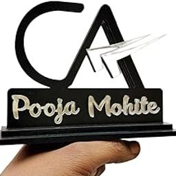 Chartered Accountant CA Office Desk Name Plate Crafted with Imported MDF nd Mirror Acrylic | with New CA Logo | Best Gift for CA-image-77