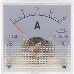 UJEAVETTE DC Ammeter Analog Panel Meter Amp Meter Current Panel Meter Gauge 0-20A(75mV)-13