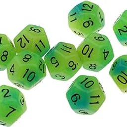 ATORSE Toy 12-Sided Game Dice 18mm Dice for Board Games and Teaching Math Green+Blue-Toys & Hobbies-Games-Role Playing Games-Dungeons & Dragons-Accessories & Dice-image-48