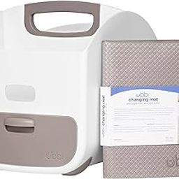 Ubbi Portable Diaper Changing Station with Soft Foldable Changing Mat, Rubberized Handle, Non-Skid Rubber Feet, Diaper Storage Caddy Organizer - Stores Baby Diapers, Wipes & Baby Accessories, Taupe-19