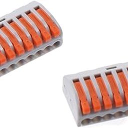 IDUINO 10Pcs Compact Wire Connectors, PCT-218 Cable Connect, Orange 8-Port Terminal Tie Rod Nuts-16