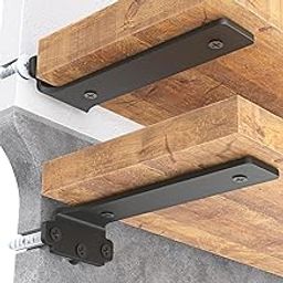 Goovilla Shelf Brackets 8 Inch, 6 Pack Floating Shelf Bracket, Heavy Duty Shelf Brackets for Wood Shelves, Black Metal Wall Shelving Brackets, 8" Shelf Support Brackets with 160 lb. Load Capacity-20
