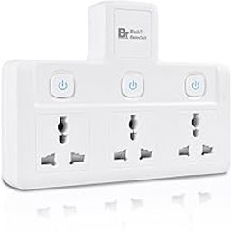 Blackt Electrotech (BTPS2) Multi Plug Socket Extension with Shelf - 2500W 10A Wall Adapter for Home, Office, Kitchen - Cordless Power Extension with LED Indicator (3 Socket Multi Plug)-3