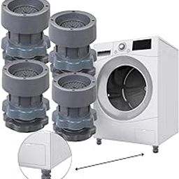 Anti Vibration Pads for Washing Machine, Washing Machine Stand Adjustable, Washing Machine Adjustable Height Footpads, Fridge Stands with Anti-Slip Rubber (4 Pcs Set)-picture-13