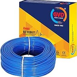 FR PVC Single Core 0.5MM flexible Copper wire for Home & Domestic Industrial Electric Wiring (Blue, 45 Meter)-18