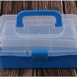 STYLEHEAVEN Multi-Purpose Poly Utility Tool Box Art Craft DIY Storage Blue L|Home & Garden-image-4