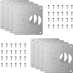 Serplex® 8Pcs Cabinet Hinge Repair Plate, Stainless Steel Hinge Repair Plate with Mounting Screws, Kitchen Cabinet Door Hinge Fixing Plate Bracket Kit for Protecting Wooden Kitchen Cabinet Door Window-27