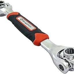 BUYOHLIC 48 in 1 Socket Wrench, Stainless Steel Multi Function Wrench Tool with 360 Degree Rotating Head, Universal Wrench with Rubber Handle-image-12