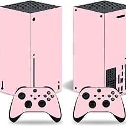 Skin Sticker for Xbox Series X Console and Controller, Video Game Console Vinyl Sticker Protective Film Compatible with Microsoft Xbox Series X Skin Set (Pink)-10