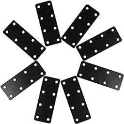 NAMOARLY Corner Bracket Set 8pcs Flat Iron Mending Plates Straight Brace Black for Furniture Repair-image-9