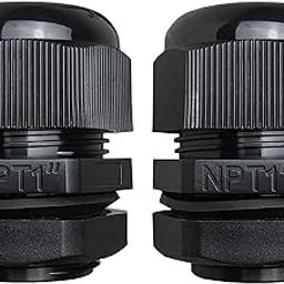 MGI SpeedWare 1" NPT Strain Relief Nylon Cord Grip Cable Glands, Black Plastic Grommet 20-Pack-image-26