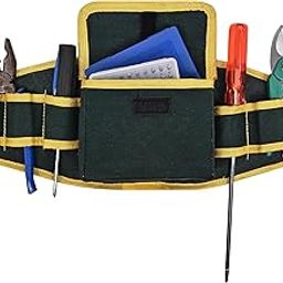 PAHAL Waist Canvas Tool Belt Heavy duty Durable Multipurpose for Tools of Electrician all Technician (L-500mm X 155mm) Green Yellow-image-48