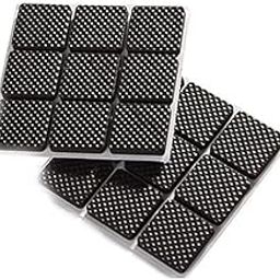 Swadita 18pcs Square Anti-Slip Grip Pads – Self-Adhesive Rubber Cushions Protectors (Pack of 1) 2.5cm*2.5cm Black-image-3