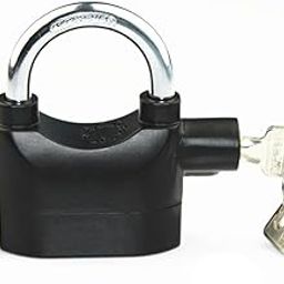 Alarm Lock, Universal Security Anti-Theft Padlock 110db Siren Alarm Lock Zinc Alloy Keyed Padlock for Motorcycle Door Window (Zinc Alloy Black)-14