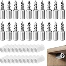 PANCA Shelf Support Pegs – 20 Pcs Heavy-Duty Shelf Pins with Anti-Slip Silicone Sleeve | Nickel-Plated Metal Pegs for Kitchen Cabinets, Bookcases, Closets & Wooden Shelves-14